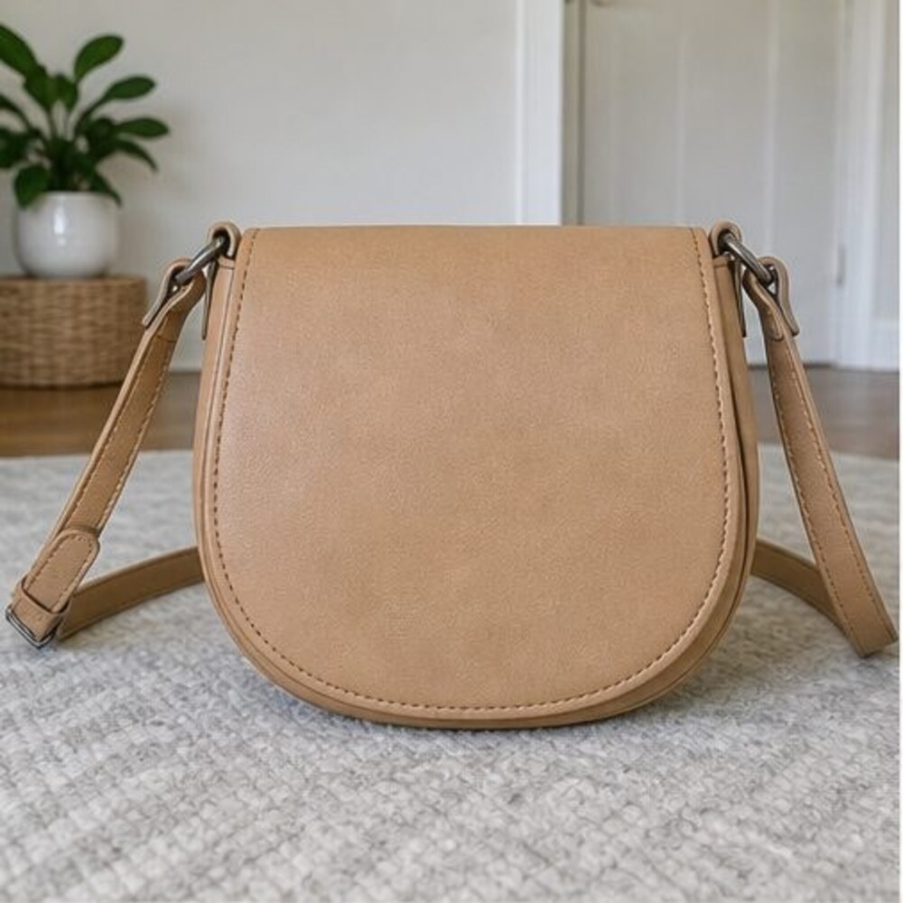 Blush Pebbled Crossbody Bag